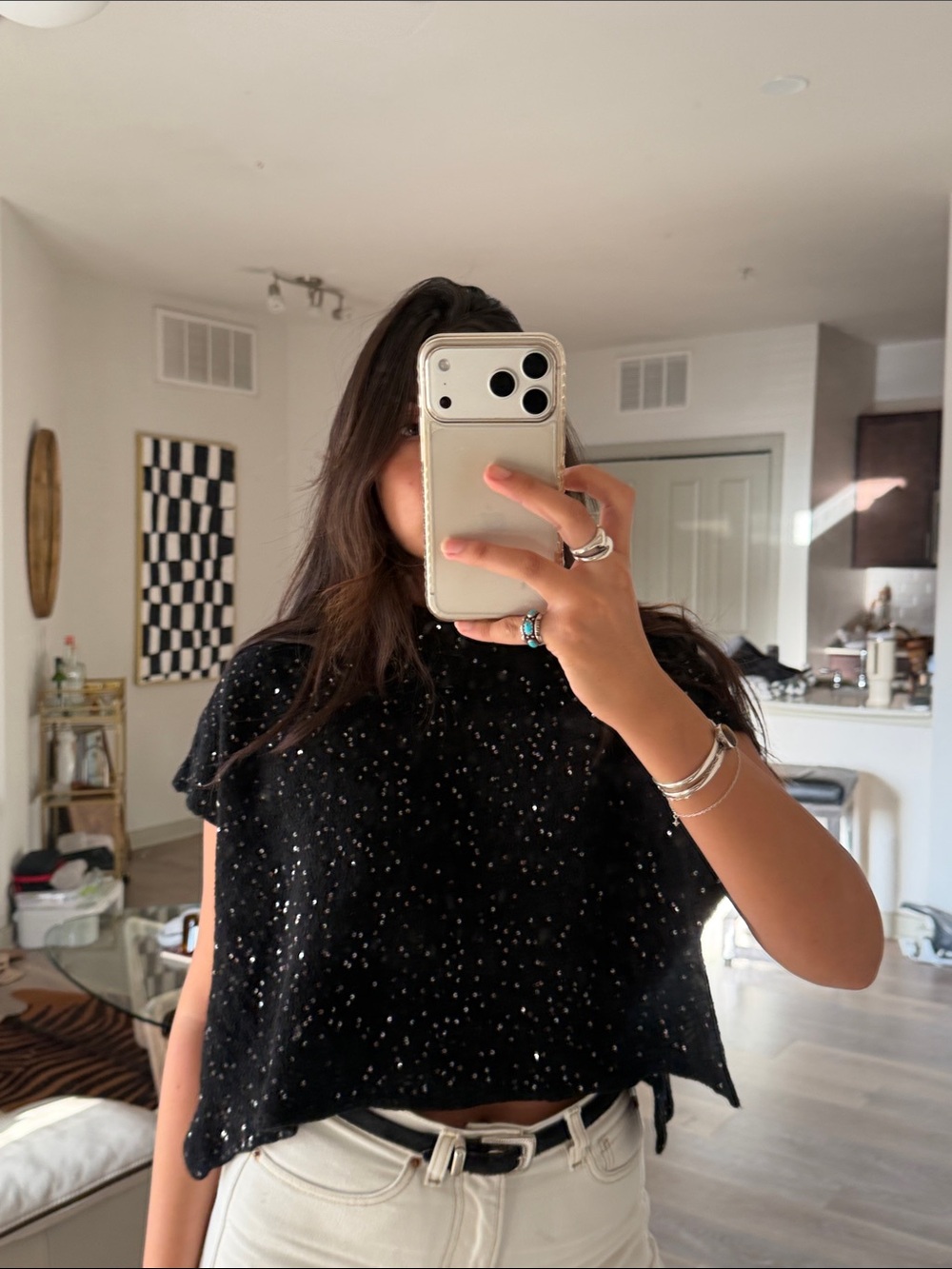 EILEEN FISHER sequin wool poncho✨